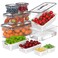 Anysig 5 Pcs Fruit Storage Containers For Fridge with Removable Colander and Handle Lid Refrigerator Organizers and Storage Airtight Container to Keep Berry Fruit and Vegetable Fresh Longer Dishwasher