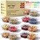 CUNLU 20 Pack Reusable Snack Containers with Lids Double Compartment Snack Containers for kids Adults 2 Compartment Condiment Containers Dishwasher Microwave Safe for Portion Control Meal Prep