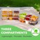 MACTANO 8 OZ Reusable Snack Containers with Lids New 3 Compartment Condiment Snack Pack Containers 20 Sets