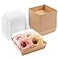 Ocmoiy Small Charcuterie Boxes with Clear Lids To Go Paper Disposable Food Containers 5 Inches Bakery Dessert Boxes for Sandwich Cookie Pastry Cake Slice Brown 50ct