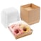 Ocmoiy Small Charcuterie Boxes with Clear Lids To Go Paper Disposable Food Containers 5 Inches Bakery Dessert Boxes for Sandwich Cookie Pastry Cake Slice Brown 50ct