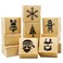 ZMCINER 24 Pieces Christmas Cookie Boxes Christmas Bakery Box with Window for Pastries Cupcakes Brownies CookiesDonuts Brown Kraft Bakery Boxes 4x 4x 25