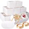 KPOSIYA 40pcs 6x6x5 inch Mini Cake Boxes with Cake Boards 20 Boxes 20 Boards 6 inch Small Cake Boxes with LidsCajas de mini pastel Bakery Boxes with Window for Christmas Thanksgiving