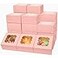 Bakepacker Pink Bakery Boxes with Window 6x6x3 inches Thick Sturdy Macaroon Pastry Boxes Cookie Boxes for Bakerys60Packs