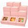 Bakepacker Pink Bakery Boxes with Window 6x6x3 inches Thick Sturdy Macaroon Pastry Boxes Cookie Boxes for Bakerys60Packs