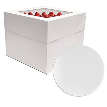 GylSun 3 sets Cake Boxes 10x10x8 inches with Boards Bakery Boxes for Cakes
