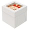 WINKIO 4 Pack Cake Boxes 8 Inch Disposable Cake Transport Container White Bakery Boxes with Large Window for Cookies Pies Cupcakes Pastry 888 Inches