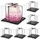 Cididu 6 Pack Large Clear Cake Box with Ribbon Tall Cake Box Carrier 12x12x10 Inch Tiered Transparent Cake Packaging Boxes with Lid and Board PET Clear Gift Containers for Birthday Wedding Party