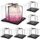 Cididu 6 Pack Large Clear Cake Box with Ribbon Tall Cake Box Carrier 12x12x10 Inch Tiered Transparent Cake Packaging Boxes with Lid and Board PET Clear Gift Containers for Birthday Wedding Party