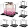 Cididu 6 Pack Large Clear Cake Box with Ribbon Tall Cake Box Carrier 12x12x10 Inch Tiered Transparent Cake Packaging Boxes with Lid and Board PET Clear Gift Containers for Birthday Wedding Party