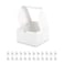 BAKIPACK 25 White Bakery Boxes with Window 5x5x35 Inches Dessert Boxes to Go with Window Treat Boxes for Small Bakery Dessert Candy Cookies Pastry Party Favors Wedding Cake
