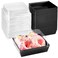 Ocmoiy Small Charcuterie Boxes with Clear Lids To Go Paper Disposable Food Containers 5 Inches Bakery Dessert Boxes for Sandwich Cookie Pastry Cake Slice Black 50ct