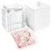 Ocmoiy White Charcuterie Boxes with Clear Lids 4x4 Inch 100 Pack Square Kraft Bakery Cake Slice Boxes with Window Dessert To Go Containers 100