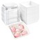 Ocmoiy White Charcuterie Boxes with Clear Lids 4x4 Inch 100 Pack Square Kraft Bakery Cake Slice Boxes with Window Dessert To Go Containers 100