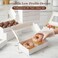 VGOODALL 20PCS Cookie Boxes 7x43x15 Inches White Bakery Boxes with Window Cupcake Containers for Gift Giving Treat Dessert StrawberriesMuffins