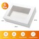 Wowxyz 14x10x4 Cake Boxes 6pcs Rectangle Quarter Sheet 14 Sheet Bakery Boxes with Window Donuts Pastry Baking Cake Pie White Cardboard Treat Packaging