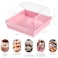 ZORRITA 7 x 7 x 4 Inches Paper Cake Boxes with Clear Lids 20 Pack Disposable Charcuterie Boxes Square Food Containers for 46 Inch Cake Dessert Pie Cupcake Bakery Pink