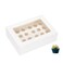 JJO Mini Cupcake Box 5 PackHolds 24 Mini CupcakesCupcake Holder 14x10x4 Inch White Bakery Boxes with Window for Birthday Holiday Party Bakery