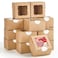 ZORRITA 24pcs Small Cookie Boxes with Window 4x4x25 Inch Kraft Bakery Boxes with Stickers Dessert Treat Containers for Pastry Mini Cake Strawberry Donut Individual Cupcake
