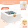 ZYFOTZUN 12 Pcs Cookie Boxes with Window 6x6x3 Inches White Bakery Boxes Treat Boxes with 50 Pcs Cookie Bags and 12 Pcs Stickers for Dessert Pastry Chocolate Strawberries Macarons Donut Cupcake