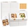ZYFOTZUN 12 Pcs Cookie Boxes with Window 6x6x3 Inches White Bakery Boxes Treat Boxes with 50 Pcs Cookie Bags and 12 Pcs Stickers for Dessert Pastry Chocolate Strawberries Macarons Donut Cupcake