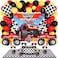 Sumind 83 Pcs Truck Birthday Decorations Set Include Truck Balloons Tablecloth Backdrop Cake Cupcake Toppers for Boys Men Birthday Party Supplies