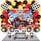 Sumind 83 Pcs Truck Birthday Decorations Set Include Truck Balloons Tablecloth Backdrop Cake Cupcake Toppers for Boys Men Birthday Party Supplies