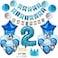 zrjssyp 2nd Birthday Decorations Blue Princes 2nd Birthday Party Decorations Blue 2 Year Old Birthday Party Supplies