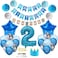 zrjssyp 2nd Birthday Decorations Blue Princes 2nd Birthday Party Decorations Blue 2 Year Old Birthday Party Supplies