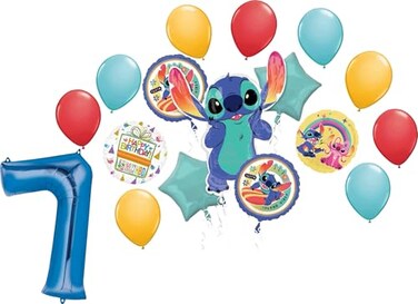 Anagram Stitch Boy Theme 7th Birthday Party Foil and Latex Balloon Decorations BQ4175