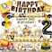 BEOXAGAR Construction Birthday Party Supplies for 2 Year Old Boy 2nd Birthday Decorations For Boys include Backdrop Cake and Cupcake Toppers Balloons Cupcakes Wrappers Banner