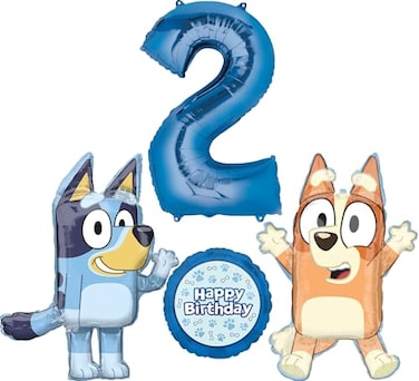 Anagram Bluey and Bingo 2nd Birthday Party Supplies Balloon Bouquet Decorations