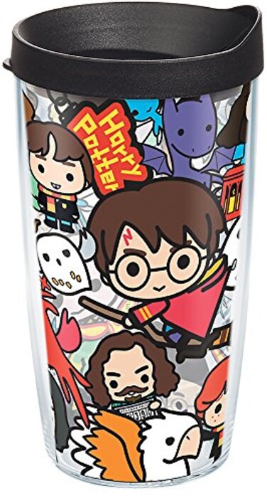Tervis Harry Potter Group Charms Tumbler with Wrap and Black Lid 16oz Clear