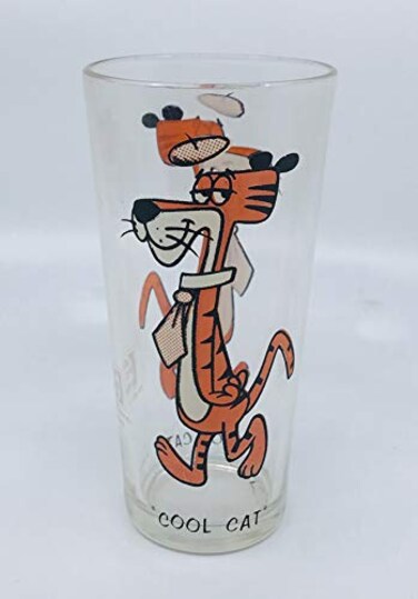 Paige Auction Pepsi Collector Series 16oz drinking Glass Cool Cat 1973