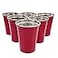 D'Eco DEco Reusable 16 oz Red Party Cups 6 Pack Unbreakable Stainless Steel Dishwasher Safe Drinking Glasses Great for Hosting Entertaining Cups for College Party Games Great Holiday Xmas Gift