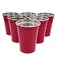 D'Eco DEco Reusable 16 oz Red Party Cups 6 Pack Unbreakable Stainless Steel Dishwasher Safe Drinking Glasses Great for Hosting Entertaining Cups for College Party Games Great Holiday Xmas Gift