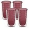 Tervis Clear Colorful Tabletop Made in USA Double Walled Insulated Tumbler Travel Cup Keeps Drinks Cold Hot 16oz 4pk Elderberry Wild