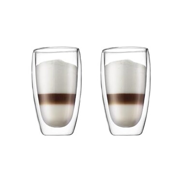 Bodum 15oz Pavina Double Wall HighHeat Borosilicate Glass Set of 2 Clear