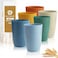 BUSOKIP Wheat Straw Cups 16 OZ Plastic Drinking Glasses Drinking Cup Unbreakable Kitchen Cups Sets of 6 Microwave Dishwasher Safe Water Glasses Reusable Plastic Cup for Party Multicolor