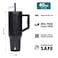 Elemental 40 oz Tumbler with Handle and Straw Spill Proof Insulated Stainless Steel Commuter for Cold Beverages Travel Coffee Mug with 2 Straws Spill Proof Lid 40oz Black Leopard