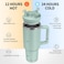 Labulabla 40oz Tumbler with HandleDouble Wall Vacuum Reusable Stainless Steel Insulated Water BottleWith Leak Proof lid and Straw for Iced or Cold Beverages Blue Haze