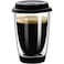 gegewawa Double Walled Glass Coffee Mugs Glass Coffee Cugs with Silicone Lid 12OZ Insulated Coffee Mug Clear Coffee Mug for TravelKitchenBlack