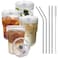 HIGIINC Iced Coffee Cups With Lids and Straws 4 Pcs 16 OZ Unbreakable Glasses Drinking SetClear Plastic Cups Reusable Iced Coffee Tumbler with Lid and Straw To Go Coffee Cups Dishwasher Safe