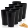 ejonirinjonir EI 15oz Black Wheat Straw Cups Set of 8Drinking GlassesReusable Plastic CupsUnbreakable Cups for KitchenSuitable for Dinner on Picnic Outdoor Activities Dormitory