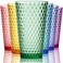 Bravario Laguna Plastic Drinking Glasses Dishwasher Safe Set of 6 18 oz Multicolor BPA Free Hard Plastic Cups Reusable Durable Kitchen Cups Set Tumblers for Outdoor Patio