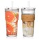 AUFXKOO 20oz Ribbed Glass Cups with Lids and Straws2PCS Glass Tumbler with Straw and LidIced Coffee Cups Drinking Glasses for Juice Whiskey Cocktail Beer