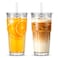 INSETLAN 20oz Clear Glass Cups Tumbler Set with Lids Straws 2Pack Reusable Drinking Cups for Iced Coffee Smoothies Tea Juice LeakProof SpillProof Ideal for Home and Outdoor Use