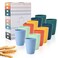 Lazycorner Wheat Straw Cup 12 Pcs Drinking Glasses Unbreakable Drinking Cup Reusable Water Plastic Glasses Tumblers with 6 Colors 12 oz