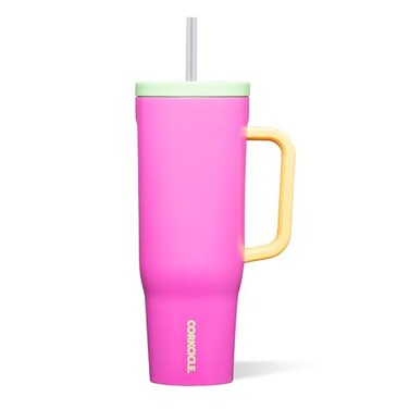 Corkcicle Cruiser Insulated Tumbler Keeps Drinks Cold 20 Hours TripleInsulated Stainless Steel SpillProof Lid Summer Drinkware Gift Keeps Drinks Ice Cold 40 oz Sunglass Tan