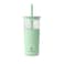 REDUCE Aspen 20 oz Vacuum Insulated Glass Tumbler with Lid Extra Wide Straw Keeps Drinks Cold for 12 Hrs Ideal for Iced Coffee Smoothies Boba Dishwasher Safe Soft Base Matcha